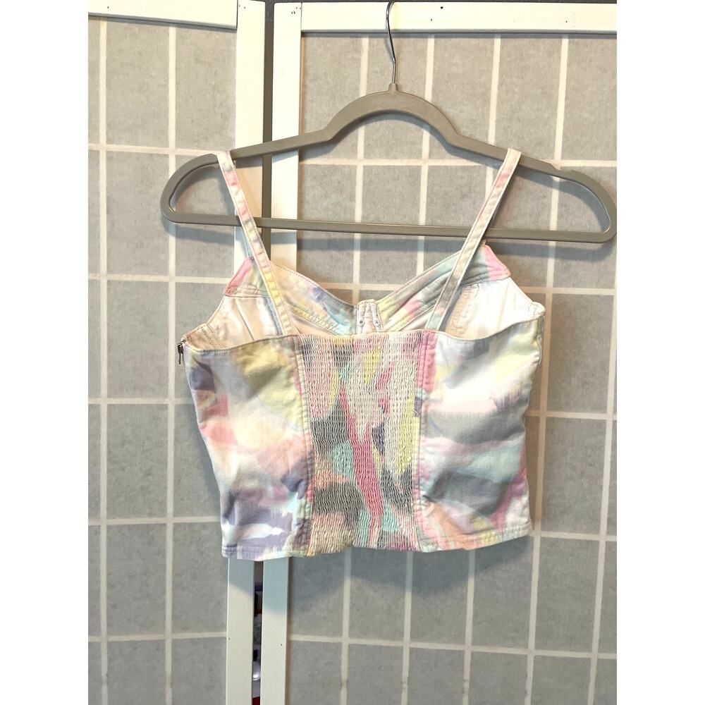 Levi's Corset Crop Top XS Abstract Print Festival Y2K Coquette Romantic Vacation - Picture 2 of 6